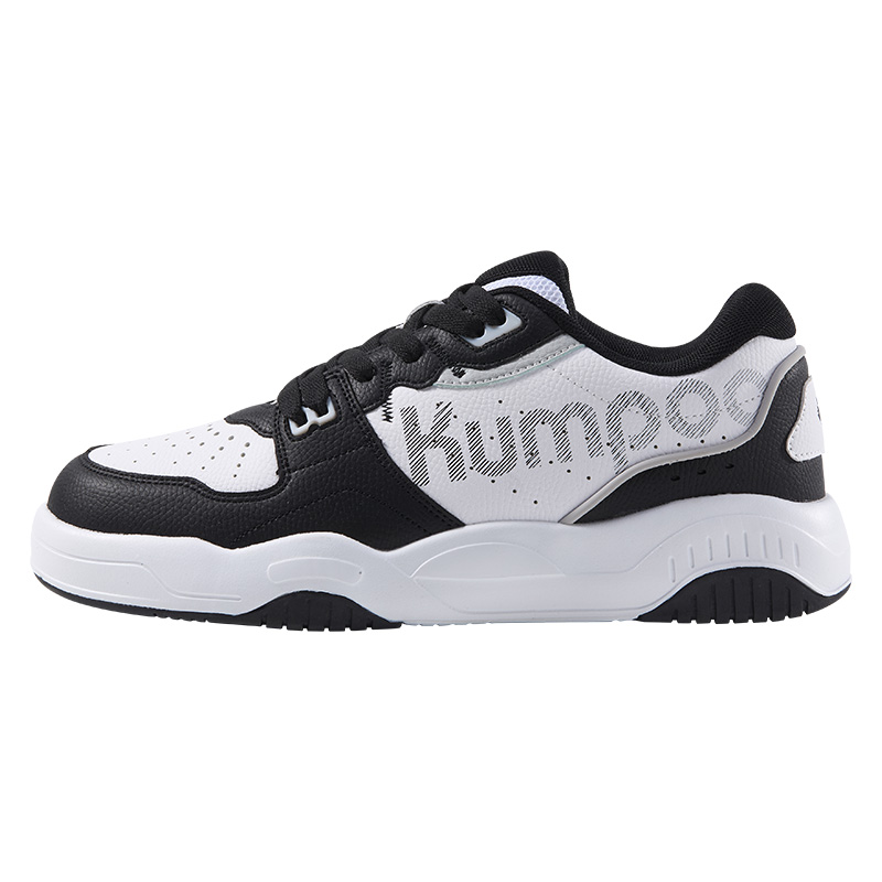 KUMPOO Abrasion Resistant Breathable Support Lightweight Rebound Low top Badminton Shoes Unisex Black White