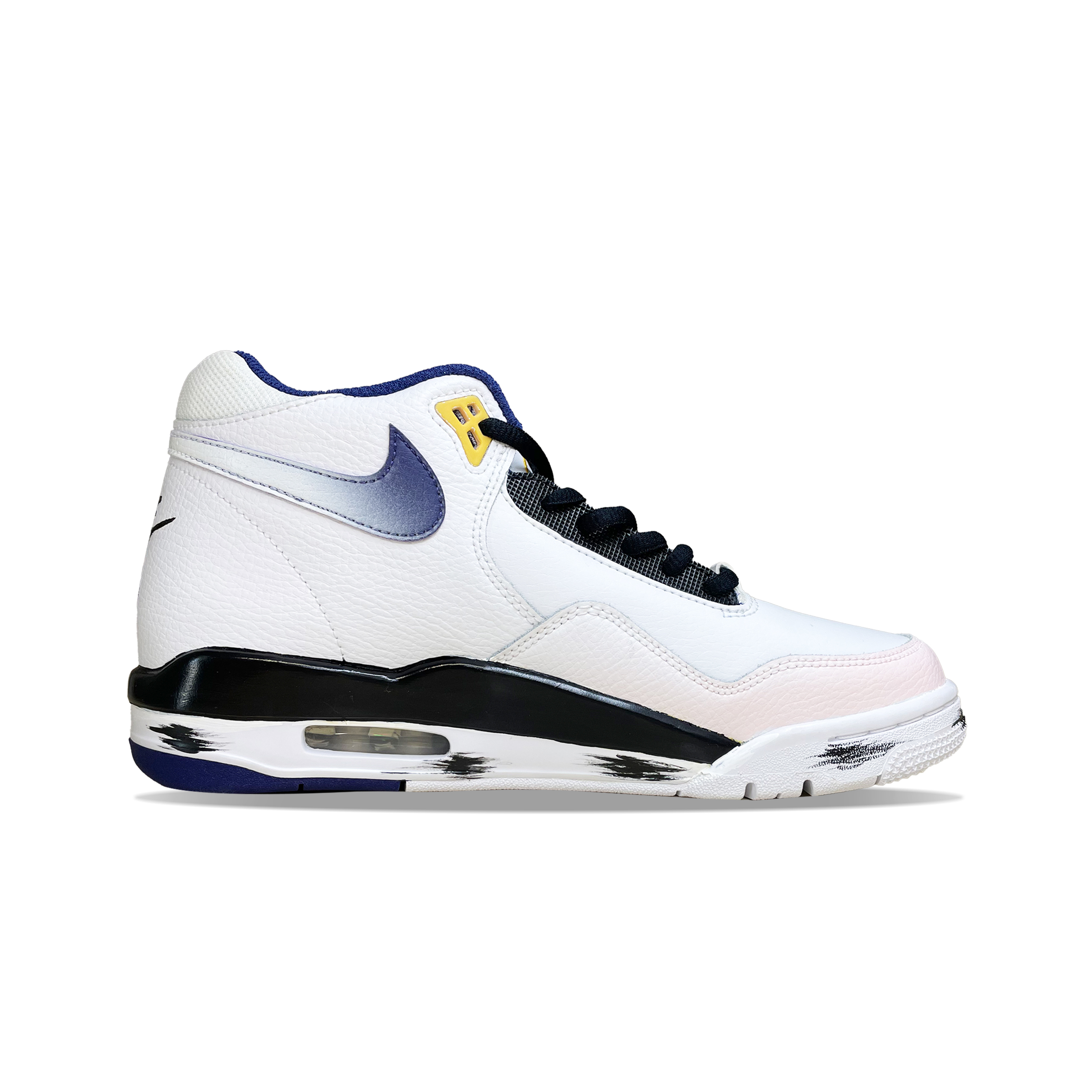 Nike Flight Legacy Pink Ink Mid top Vintage Basketball Shoes Men’s White