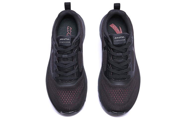 Anta Fabric Cushioning Slip Resistant Abrasion Resistant Breathable Lightweight Low top Training Shoes Men’s Black Red