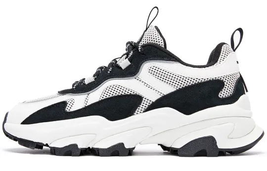 STARTER PU, Textile Slip Resistant, Abrasion Resistant, Breathable Low top Chunky Sneakers Women's Black White