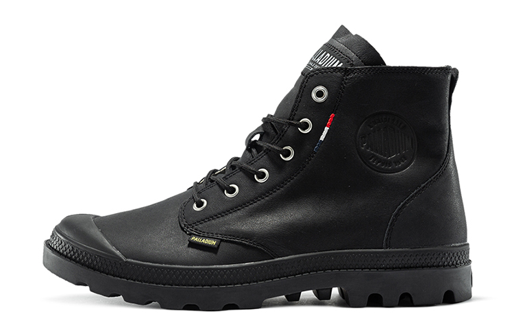 Palladium Pampa Hi Ul Leather II Slip Resistant, Abrasion Resistant, Breathable High top Canvas Shoes Unisex Black