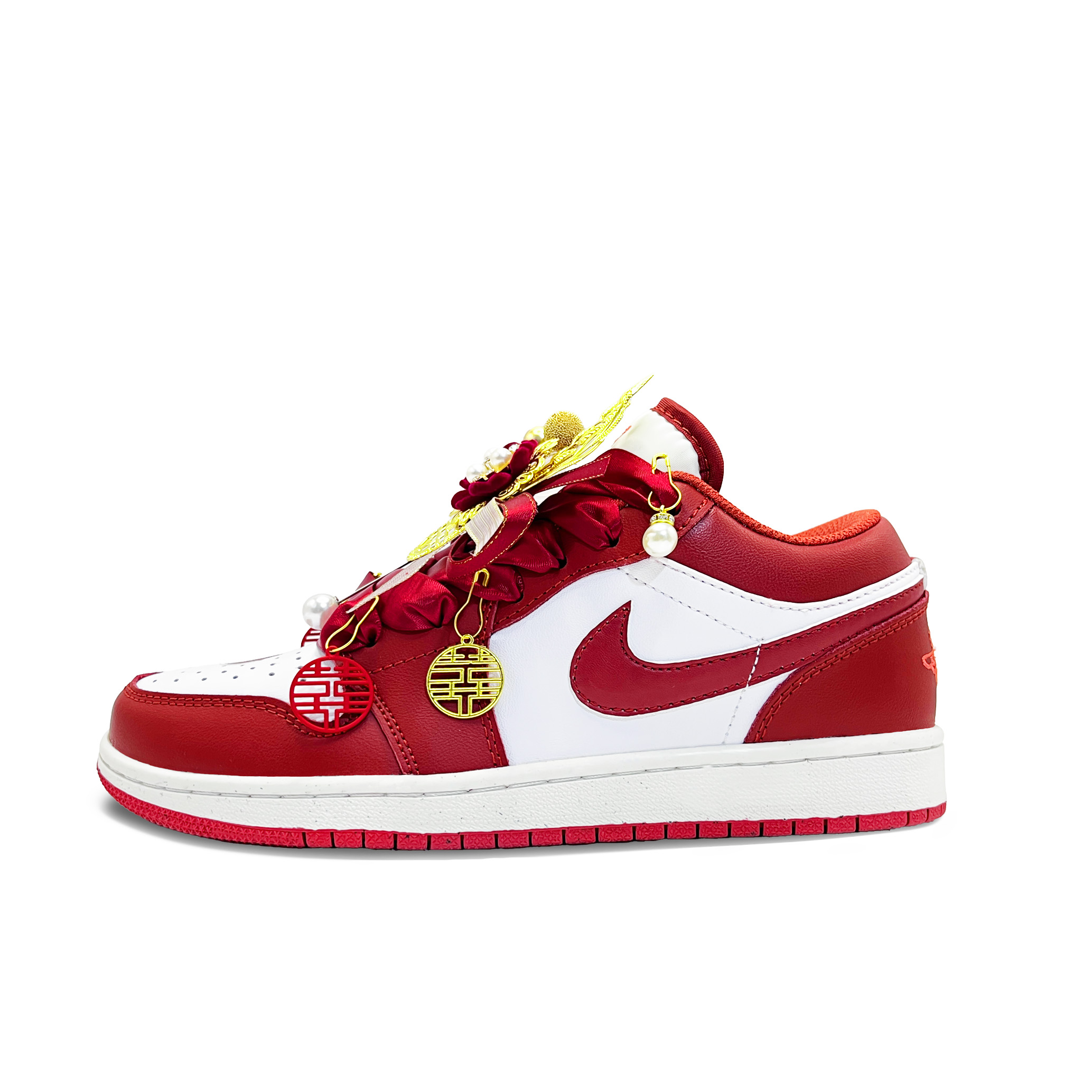 Jordan Air Jordan 1 Vintage Basketball Shoes Unisex Low Top White, Red