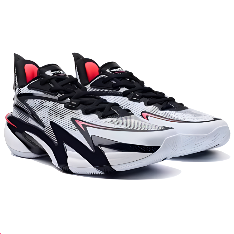 XTEP Battle 3 Cushioning Low top Basketball Shoes Men’s White Black Gray