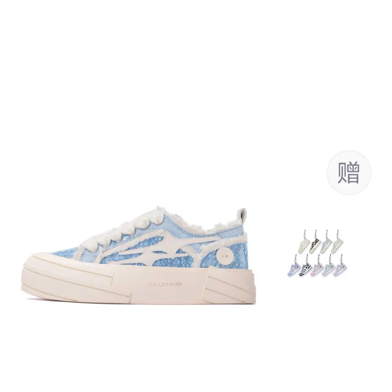 KILLWINNER Noah's Ark Slip Resistant Abrasion Resistant Low top Canvas Shoes Unisex Crushed Ice Blue