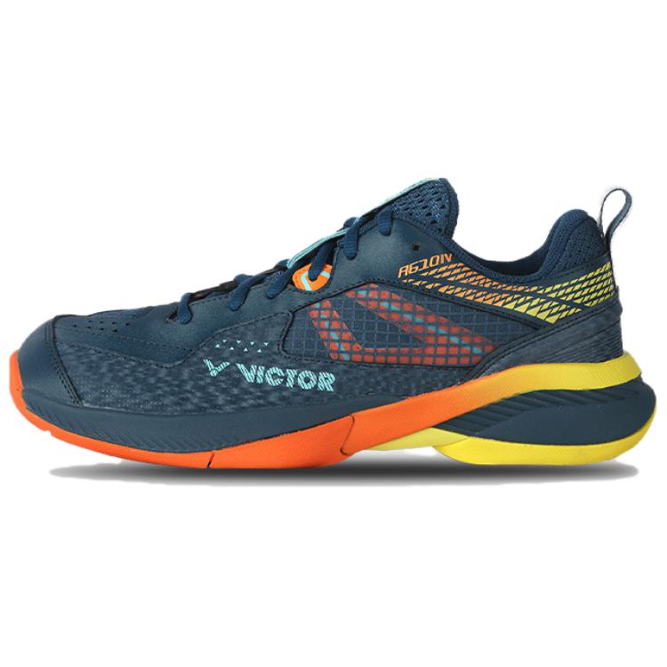 VICTOR Versatile Cushioning, Wear Resistant Low top Badminton Shoes Unisex Blue Orange