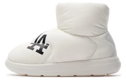 MLB Chunky Classic A FLEECE Bouncer Fabric Thermal Waterproof Short Snow Boots Women's White