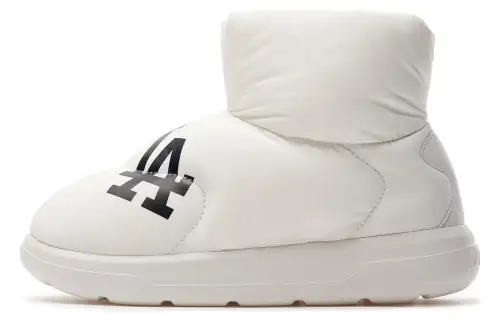 MLB Chunky Classic A FLEECE Bouncer Fabric Thermal Waterproof Short Snow Boots Women's White