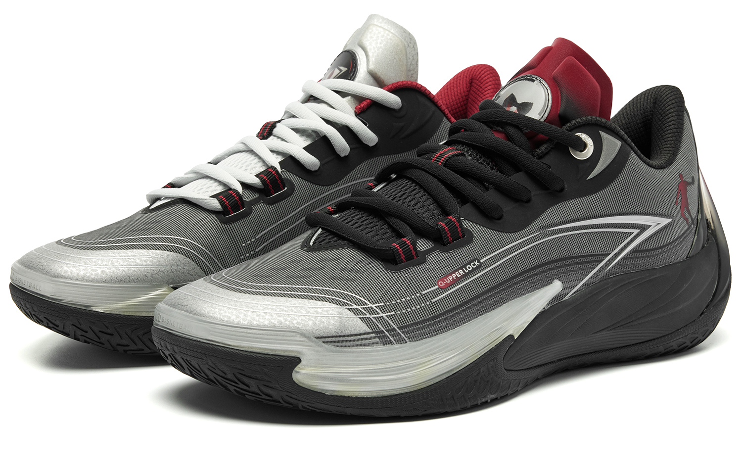 QIAODAN Poisonous Fangs 3.0 Basketball Shoes Men’s Low Top Black Silver