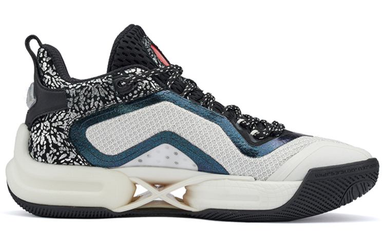 361° AG2 X Basketball Shoes Men’s Mid Top Feather White/Obsidian Black