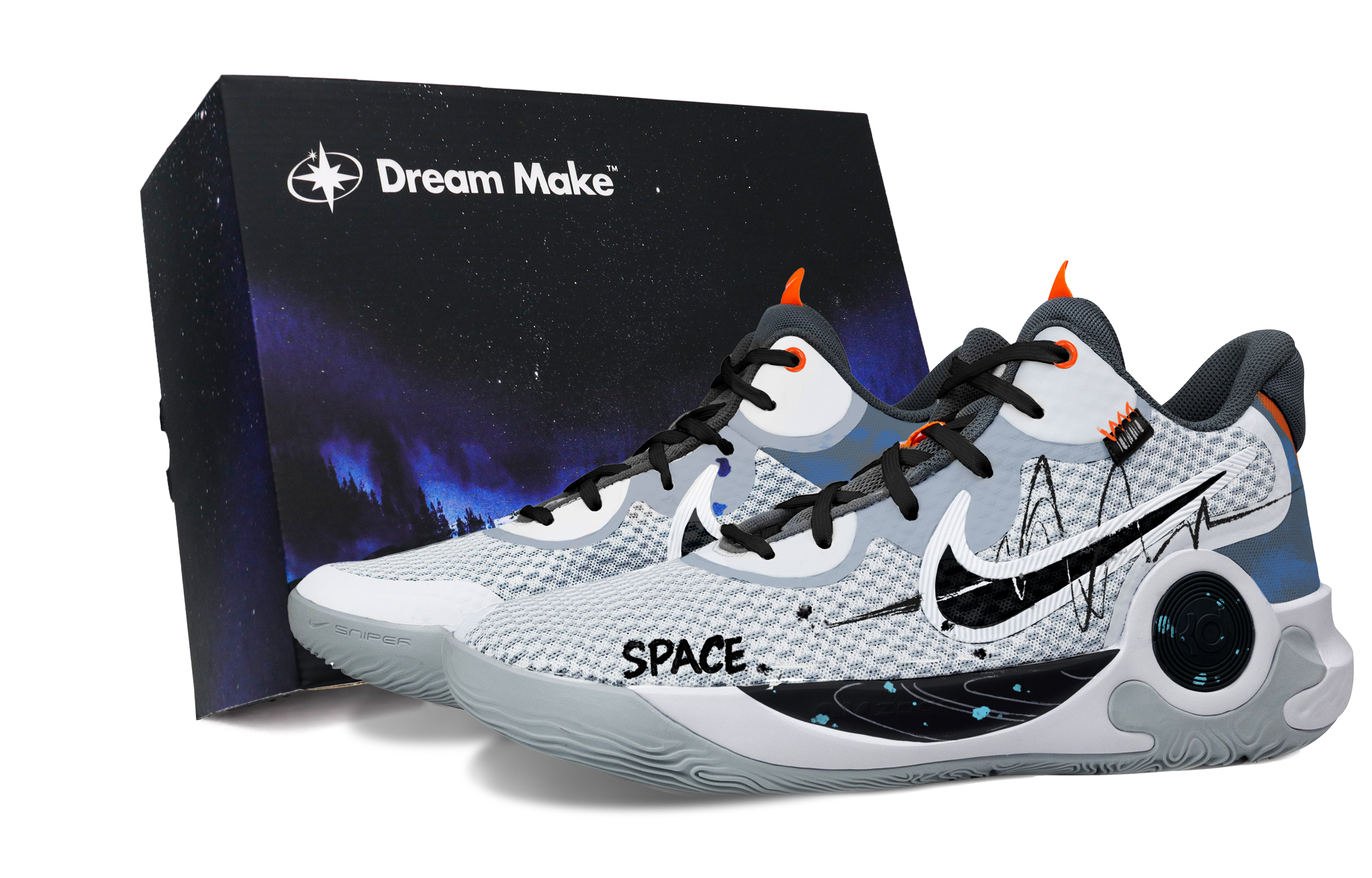 Nike KD Trey 5 IX Basketball Shoes Unisex Mid Top Gray/Blue/Black