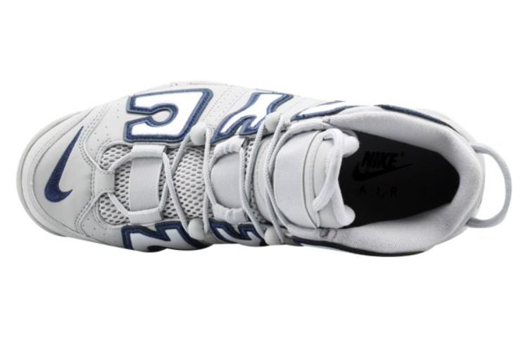 Мужские кроссовки Nike Air More Uptempo NYC AIR logo (волчий серый) — фото 4