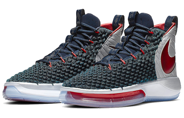 Мужские кроссовки Nike AlphaDunk (черно-серый) — 午夜蓝/银色/红色 — фото 3