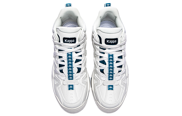 Kappa Slip Resistant Mid top Vintage Basketball Shoes Unisex White Green