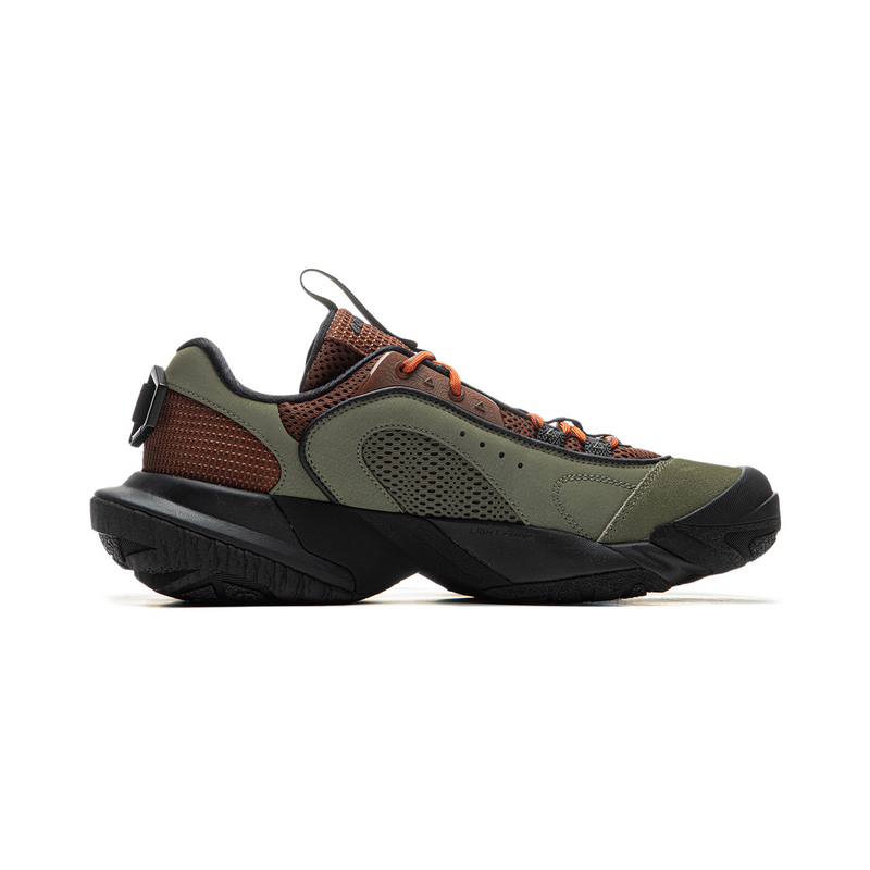 Li Ning CF Tracing, Hiking EDC Cushioning Slip Resistant Abrasion Resistant Low top Hiking Shoes Unisex Green Umber