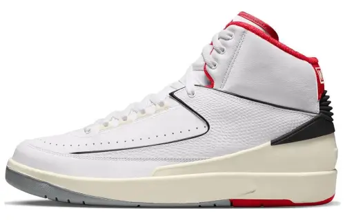 Jordan Air Jordan 2 Cushioning High top Vintage Basketball Shoes Men's White Red