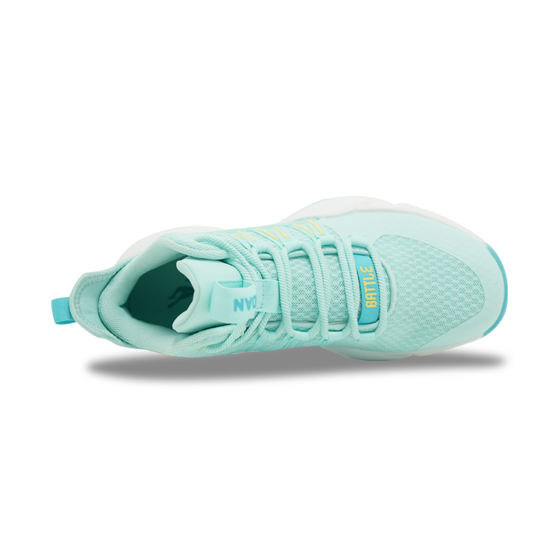 QIAODAN Slip Resistant, Abrasion Resistant, Breathable Mid top Basketball Shoes Men’s Tranquil Blue