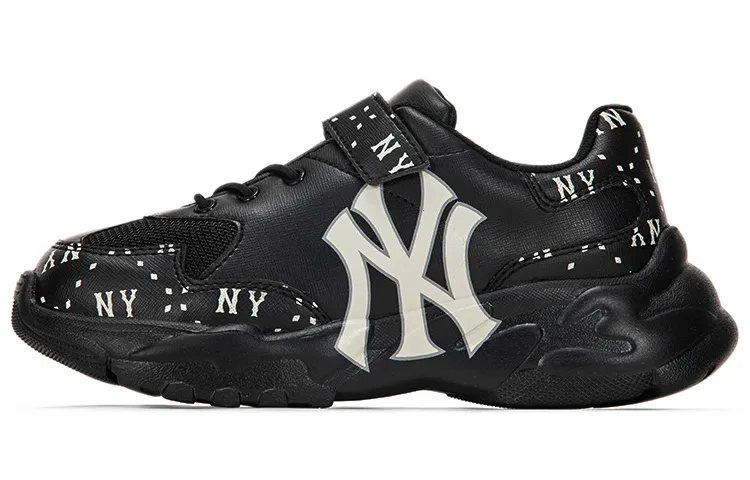 MLB Big Ball Chunky Leather Abrasion Resistant Low top Chunky Sneakers Unisex Black