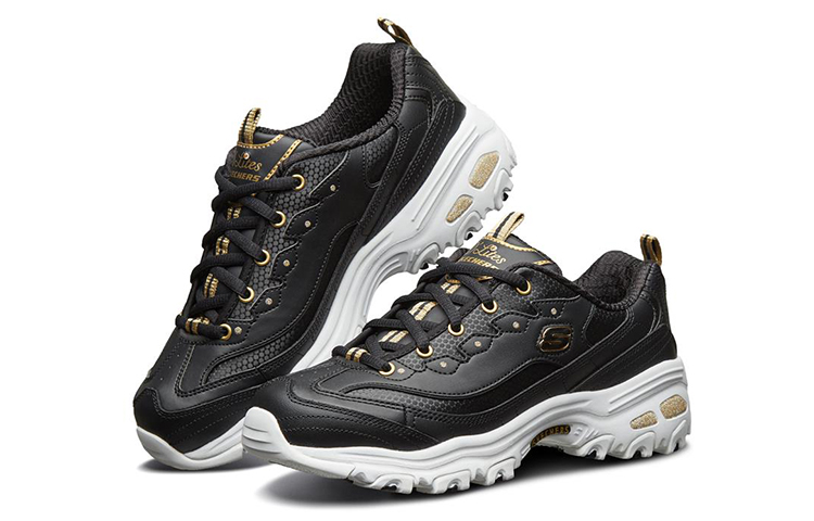Женские кроссовки Skechers D'Lites (черно-золотой) — фото 3