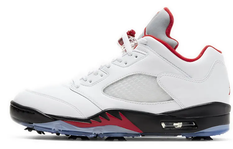 Jordan 5 Retro Low Golf Fire Red Silver Tongue