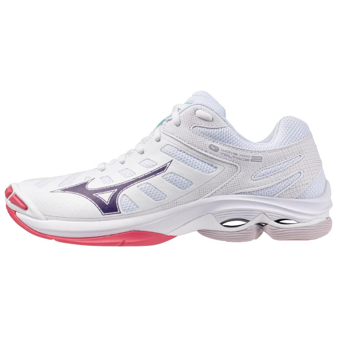 Женские кроссовки Mizuno Wave Voltage 2 momentum 3 (бело-фиолетовые)