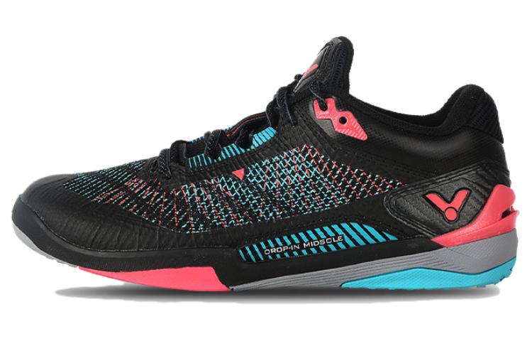 VICTOR Comfortable Cushioning, Wear Resistant Low top Badminton Shoes Unisex Black Red