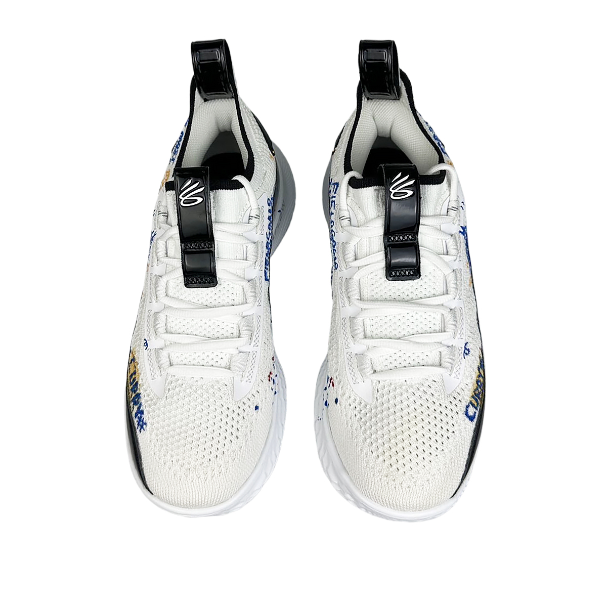 Under Armour Curry 8 Slip Resistant Abrasion Resistant Low top Basketball Shoes Unisex White Black