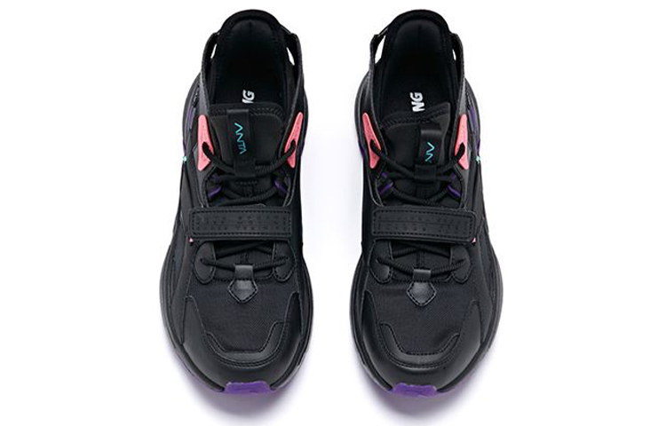 Anta Slip Resistant Abrasion Resistant Support Mid top Training Shoes Men’s Black Purple
