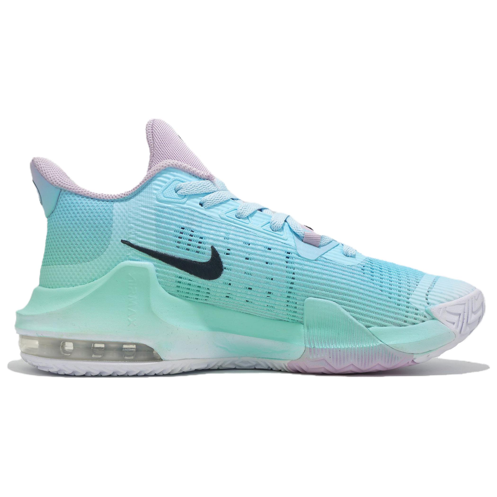 Nike Air Max Impact 3 Fabric Cushioning Slip Resistant Abrasion Resistant Mid top Basketball Shoes Unisex Light Blue