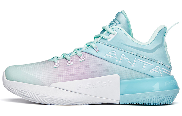 Anta Attack 2 Slip Resistant Abrasion Resistant Mid top Performance Basketball Shoes Men's Maca Blue