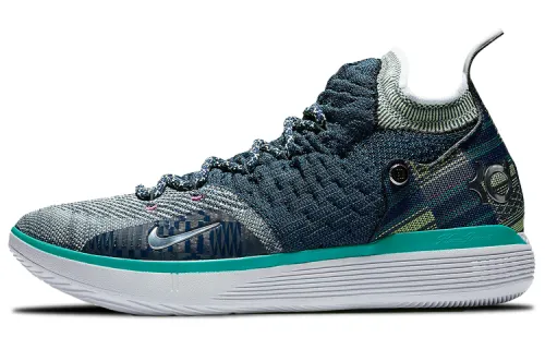 Nike KD 11 BHM Durant Black Moon Lace Up Shock Absorbing Anti-Slip Mid Top Practical Basketball Shoes Men's Dark Green 2019