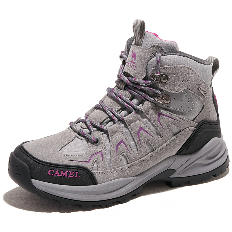 CAMEL Slip Resistant, Abrasion Resistant, Waterproof High top Mountaineering Shoes Women’s Apricot/Jasper