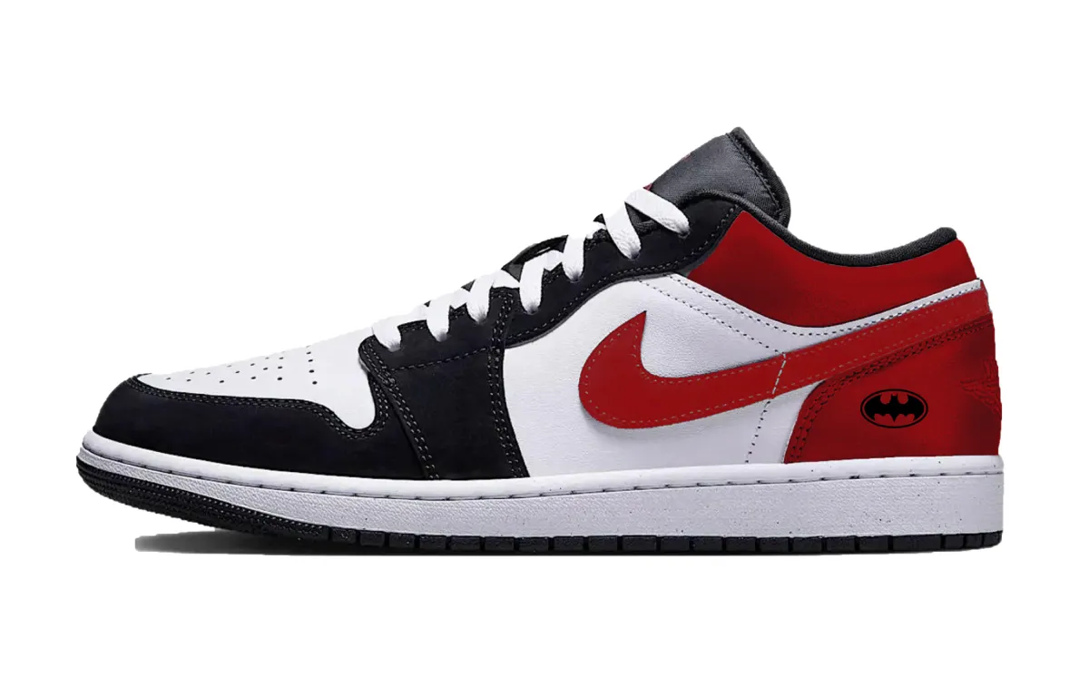 Jordan Air Jordan 1 Bat Graffiti Abrasion Resistant Support Low top Vintage Basketball Shoes Unisex Burgundy