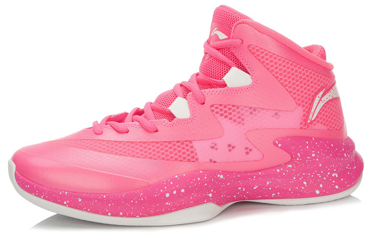 Li Ning Super Light 13 Basketball Shoes Unisex High Top Fluorescent Fruit Pink