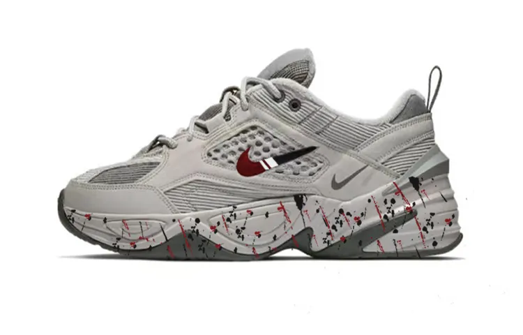 Nike M2K Tekno SP Low top Chunky Sneakers Unisex Gray Red Black