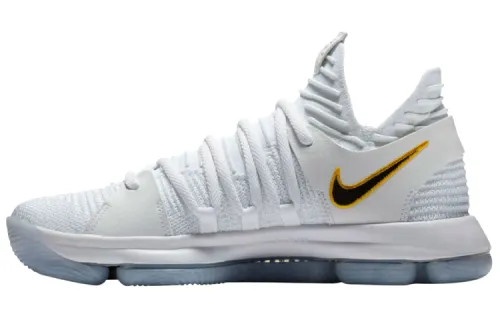 Nike KD 10 Numbers Durant round head lace shock-absorbing and anti-slip middle top practical basketball shoes men's white