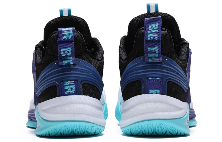 361° QU!KFOAM Fabric Cushioning Slip Resistant Abrasion Resistant Mid top Basketball Shoes Men’s White Blue Purple