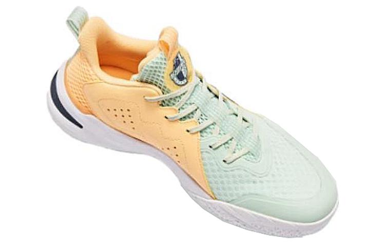 QIAODAN Slip Resistant Abrasion Resistant High top Basketball Shoes Men’s Green Orange