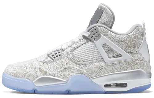 Jordan Air Jordan 4 retro 30th anniversary laser laser mid-top retro basketball shoes men's platinum