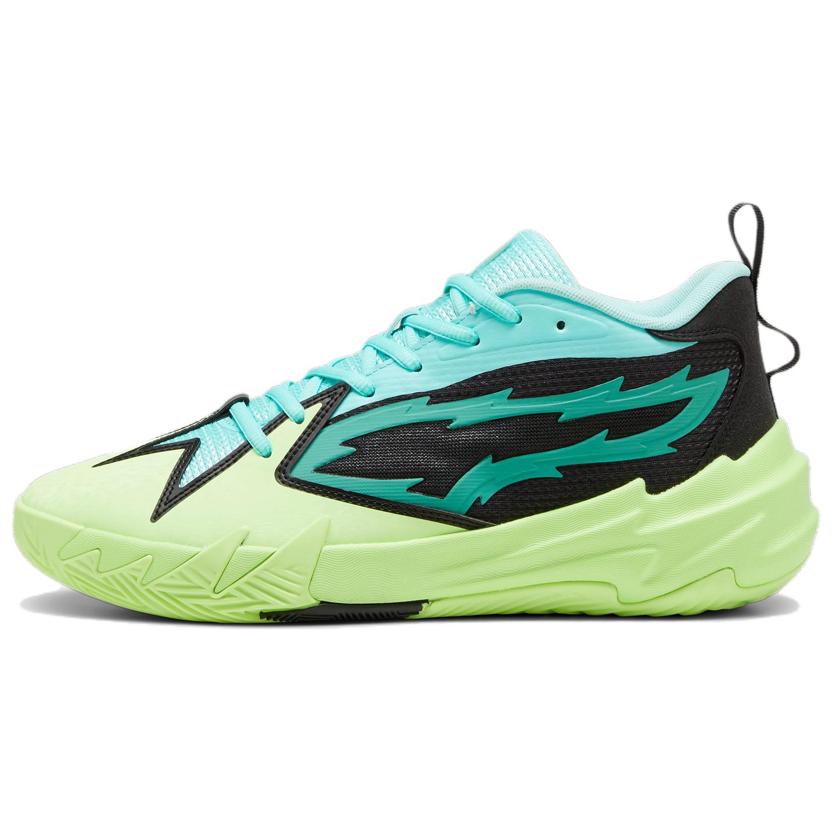 PUMA Scoot Zeros PRED Slip Resistant Abrasion Resistant Cushioning Low top Basketball Shoes Unisex Blue Green