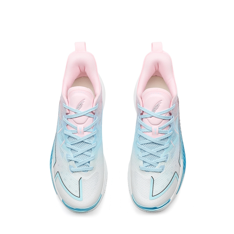 XTEP Cushioning Slip Resistant Support Cushioning Slip Resistant Support Low top Basketball Shoes Men’s Pink Blue White