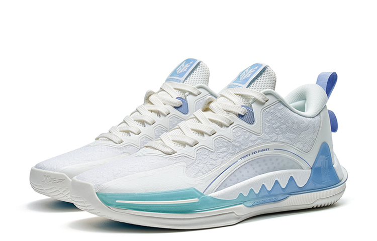 XTEP Melee 1 Cushioning Slip Resistant Abrasion Resistant Low top Basketball Shoes Men’s White Blue
