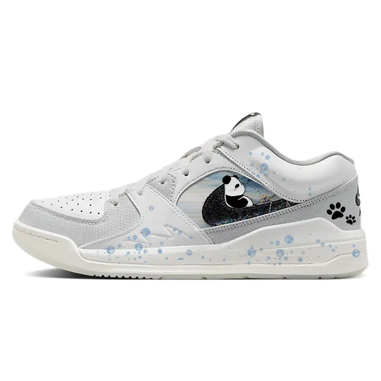 Jordan Stadium 90 Abrasion Resistant Slip Resistant Low top Vintage Basketball Shoes Men's White Blue