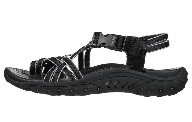 Skechers Reggae Fun Fabric Beach Sandals Women's Black