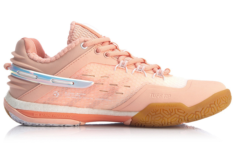 Li Ning Quick Start Saga 2020 Cushioning Slip Resistant Abrasion Resistant Low top Badminton Shoes Women’s Orange Pink