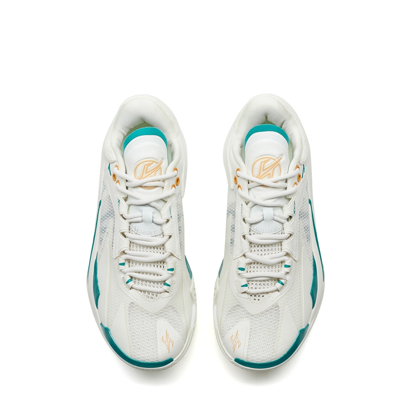 XTEP Cushioning Anti Rollover Low top Basketball Shoes Men’s Sail White Nighttime Green