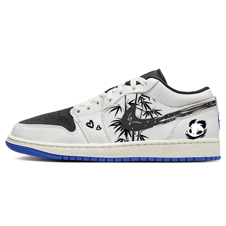 Jordan Air Jordan 1 Cushioning Slip Resistant Abrasion Resistant Low top Vintage Basketball Shoes Men’s Black White