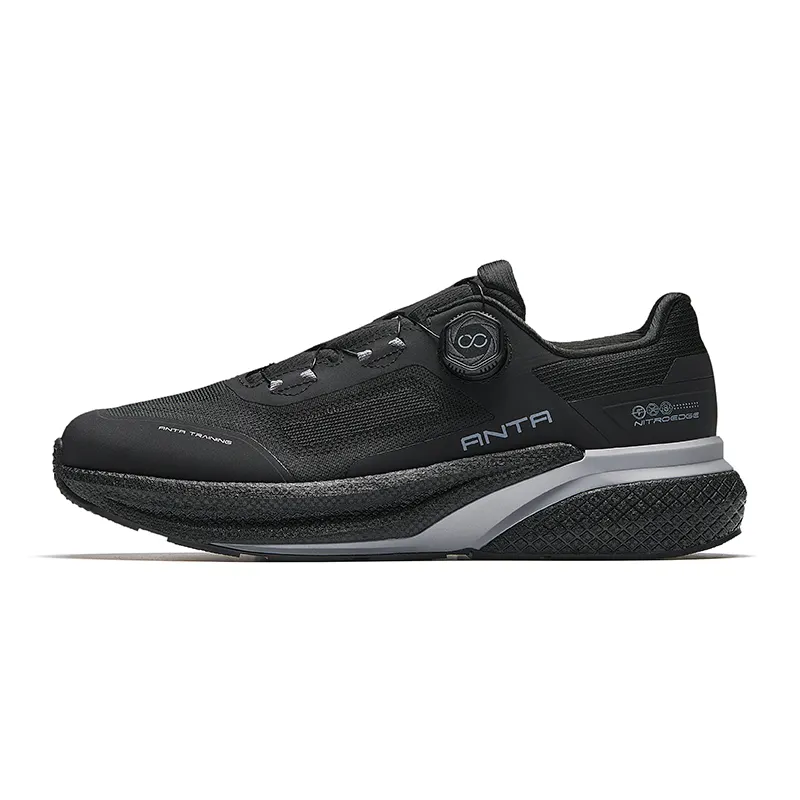 Anta Burning MAX Cushioning, Wear Resistant Low top Training Shoes Men's Basic Black