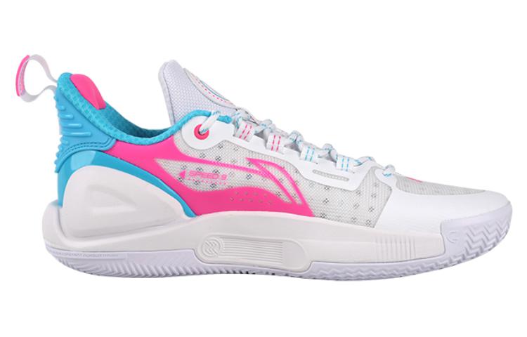 Li Ning Speed 9 Comfortable Cushioning Slip Resistant Abrasion Resistant Low top Basketball Shoes Men’s White Pink