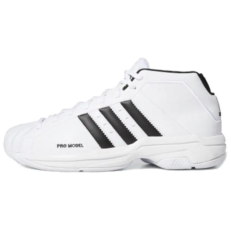 Adidas PRO Model 2G Comfortable Leather Cushioning Slip Resistant Abrasion Resistant Mid top
