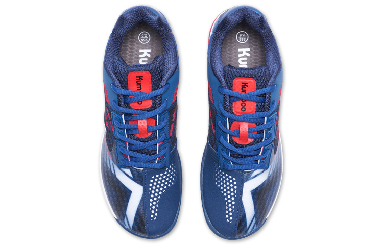 KUMPOO Badminton Shoes Unisex Low Top Dark Blue/White